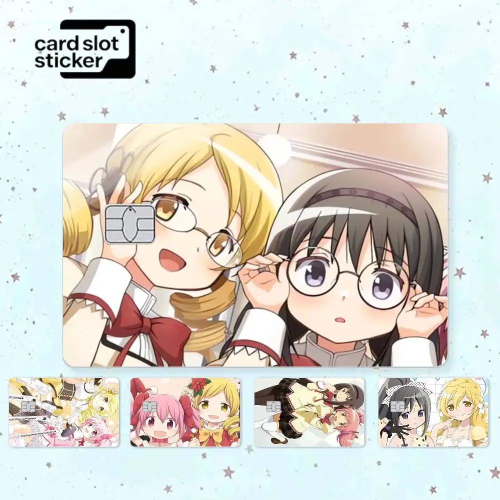 Anime Puella Magi Madoka Magica  Credit Card HD Stickers Small Chip Waterproof Sticker Game Card Decal Gift