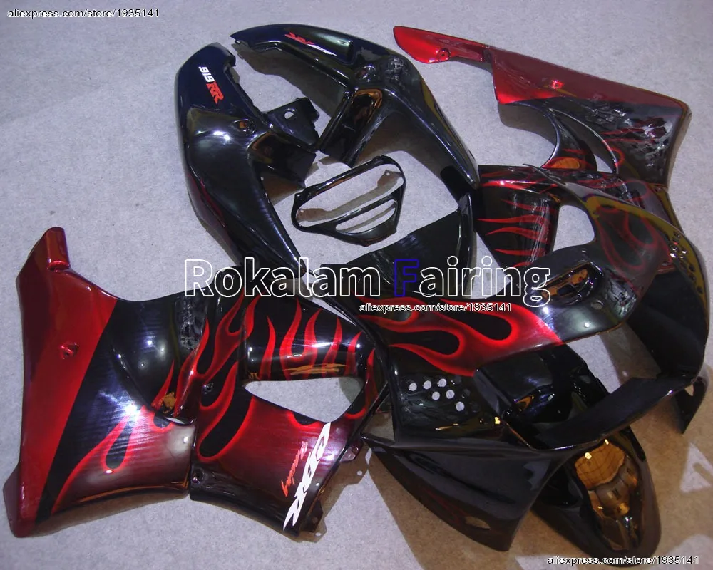 For Honda 98 99 CBR900RR 919 1998 1999 Body Kit CBR 900 RR CBR919 Red Flame Aftermarket Sports Motorbike Fairing Set