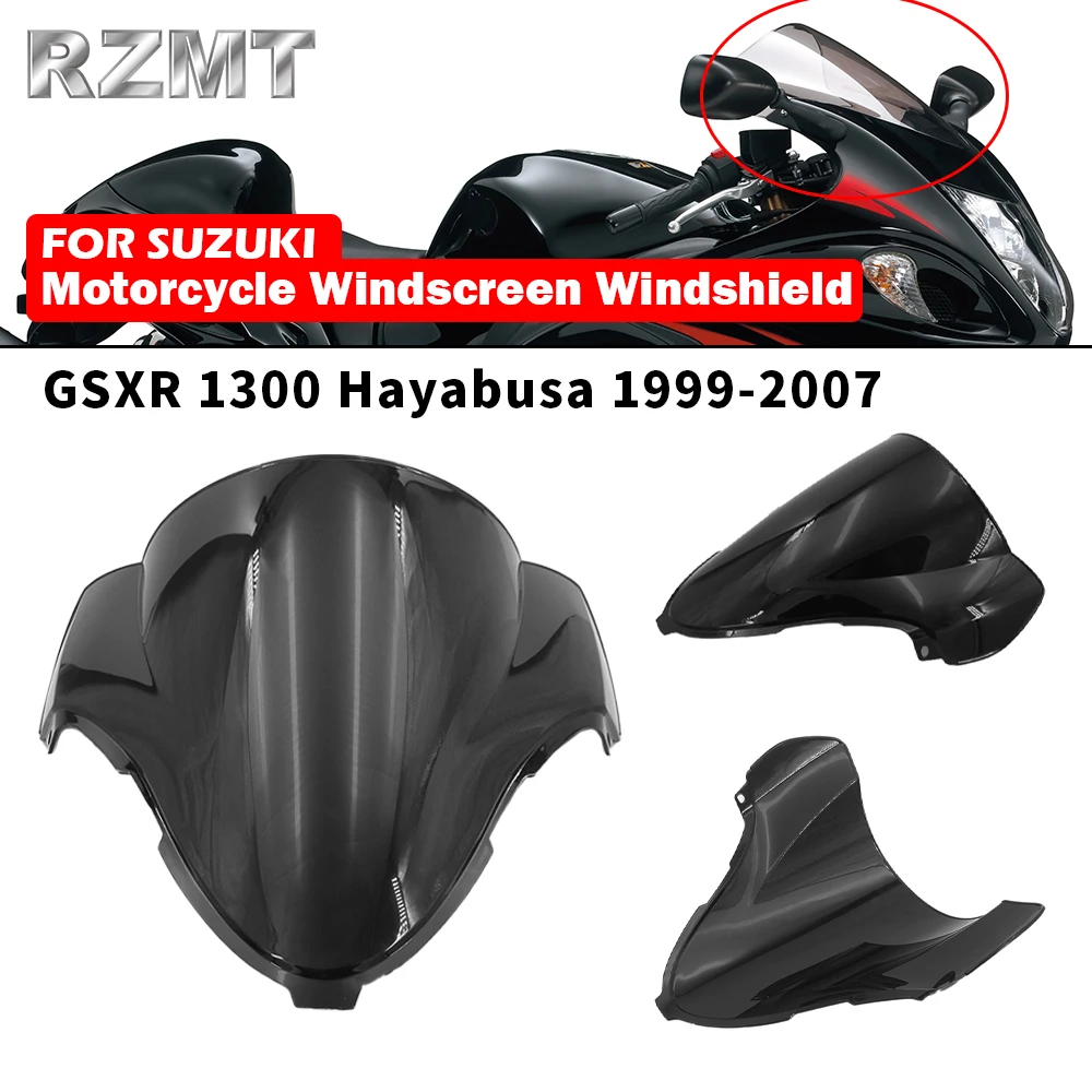 For SUZUKI GSXR 1300 Hayabusa 1999-2007 Windscreen Windshield Shielda Double Bubble Wind Deflector Motorcycle Accessories