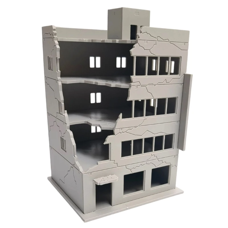 Outland Realism Scene for DIY Sand Table DIY Player Sprays Painting 1:144 Ruined Damaged Building Assembling Model