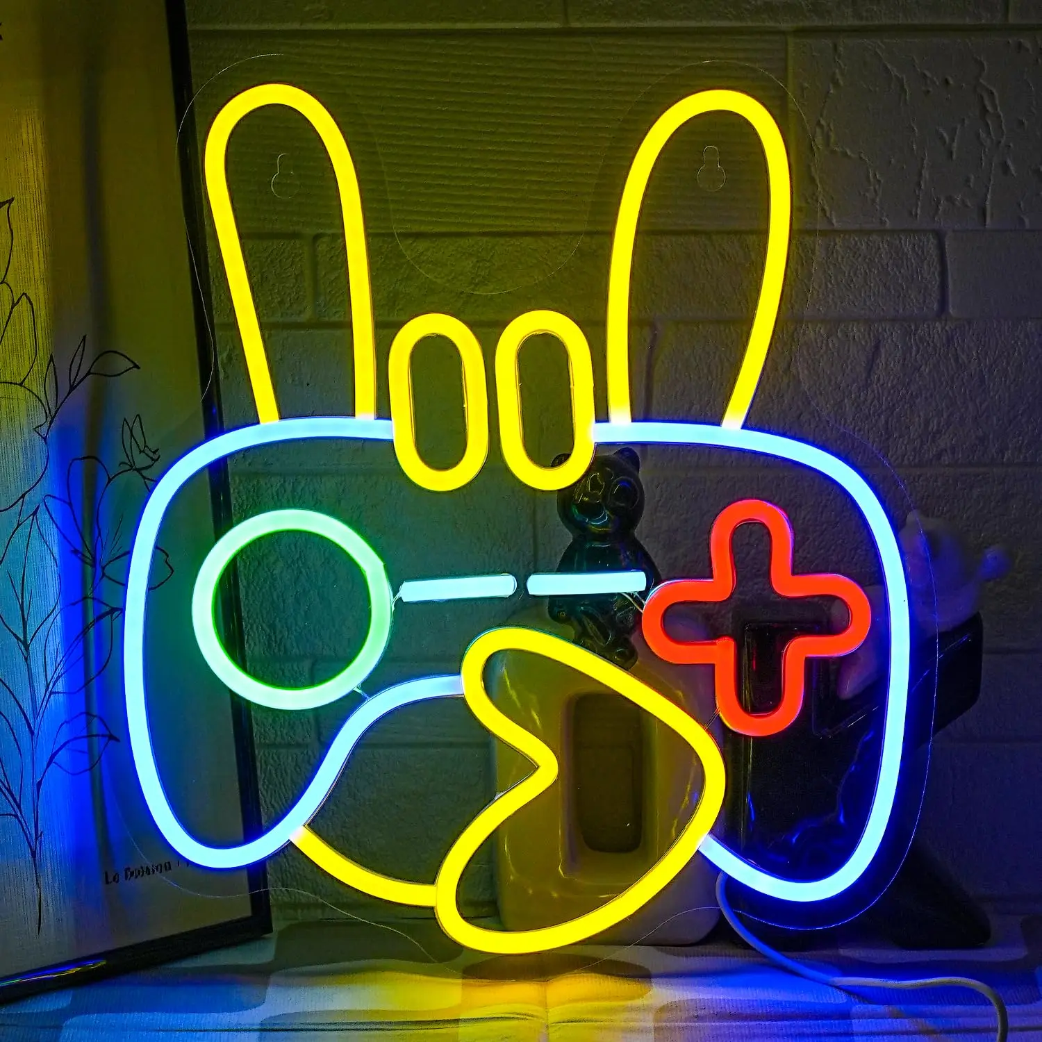 

Геймерский неоновый геймпад, световой знак, игровая для игровой зоны, человек, пещера, спальня, рождественские украшения, подарки для мальчиков и детей