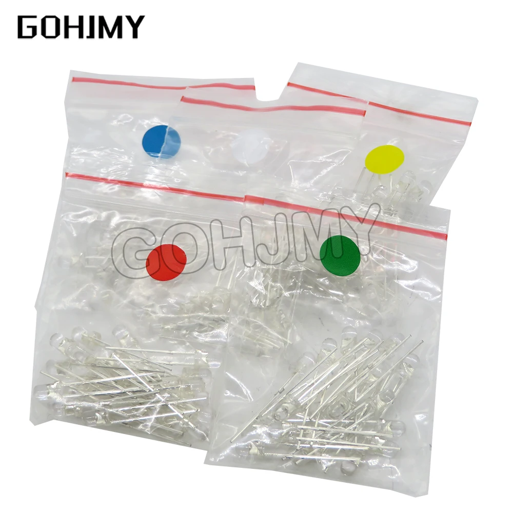 25PCS/LOT 1W LED Kit High Power Led Beads Set High Brightness LED Diode Kit White Red Yellow Green Blue Each 5 PCS