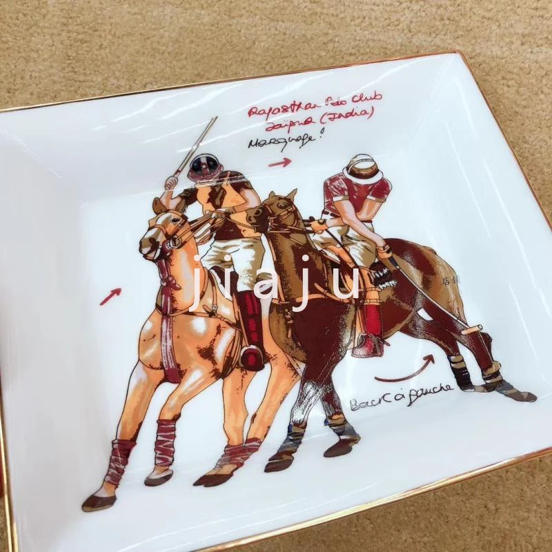 horse racing bone china ashtray Storage tray