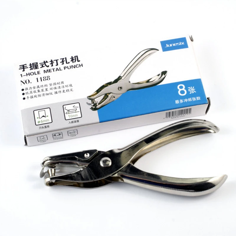 Hand held punch, heat shrinkable sheet, postcard paper, single hole punch pliers, DIY hardware tools