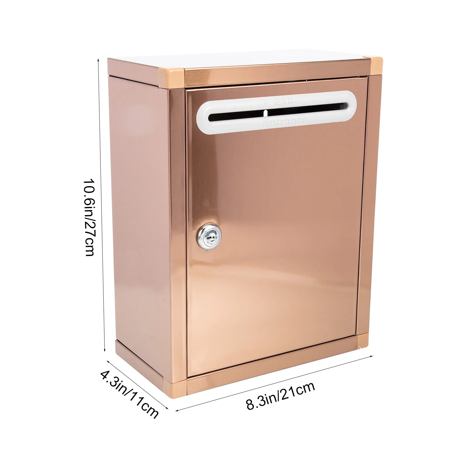 Metal Waterproof Stainless Steel Letter Box For Box For Office Retail Shop Large Lockable Mailbox Simple