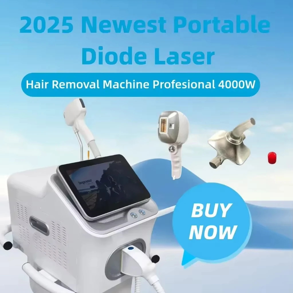 Professional Diode Laser Hair Remover 808nm 755 940 1064nm 4W Ice Cooling System Permanent Body Face Epilator Machine 2025