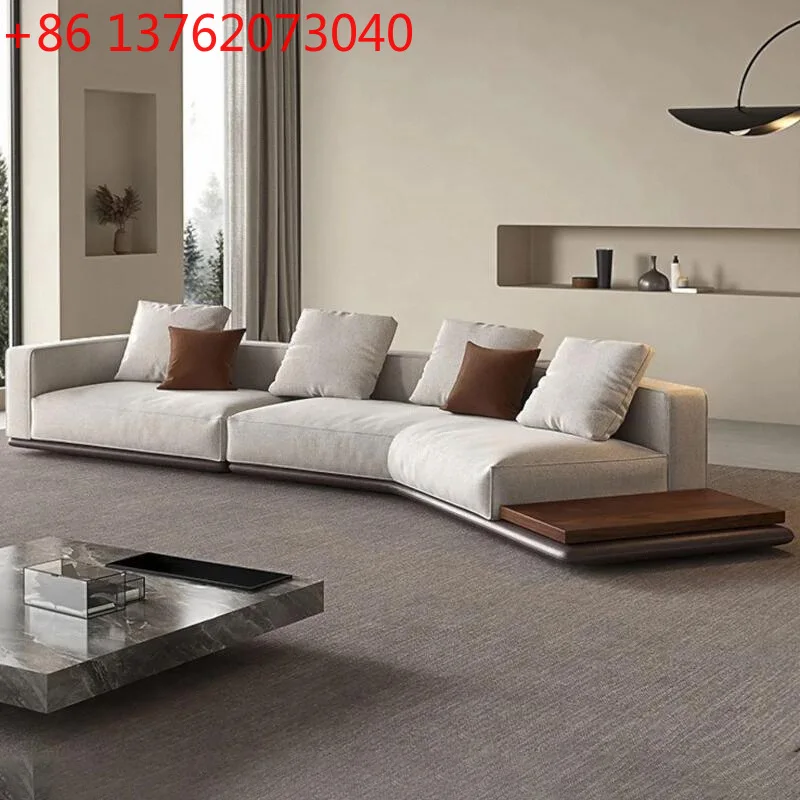 

Large flat-floor living room special-shaped sofa Italian minimalist horizon fabric sofa