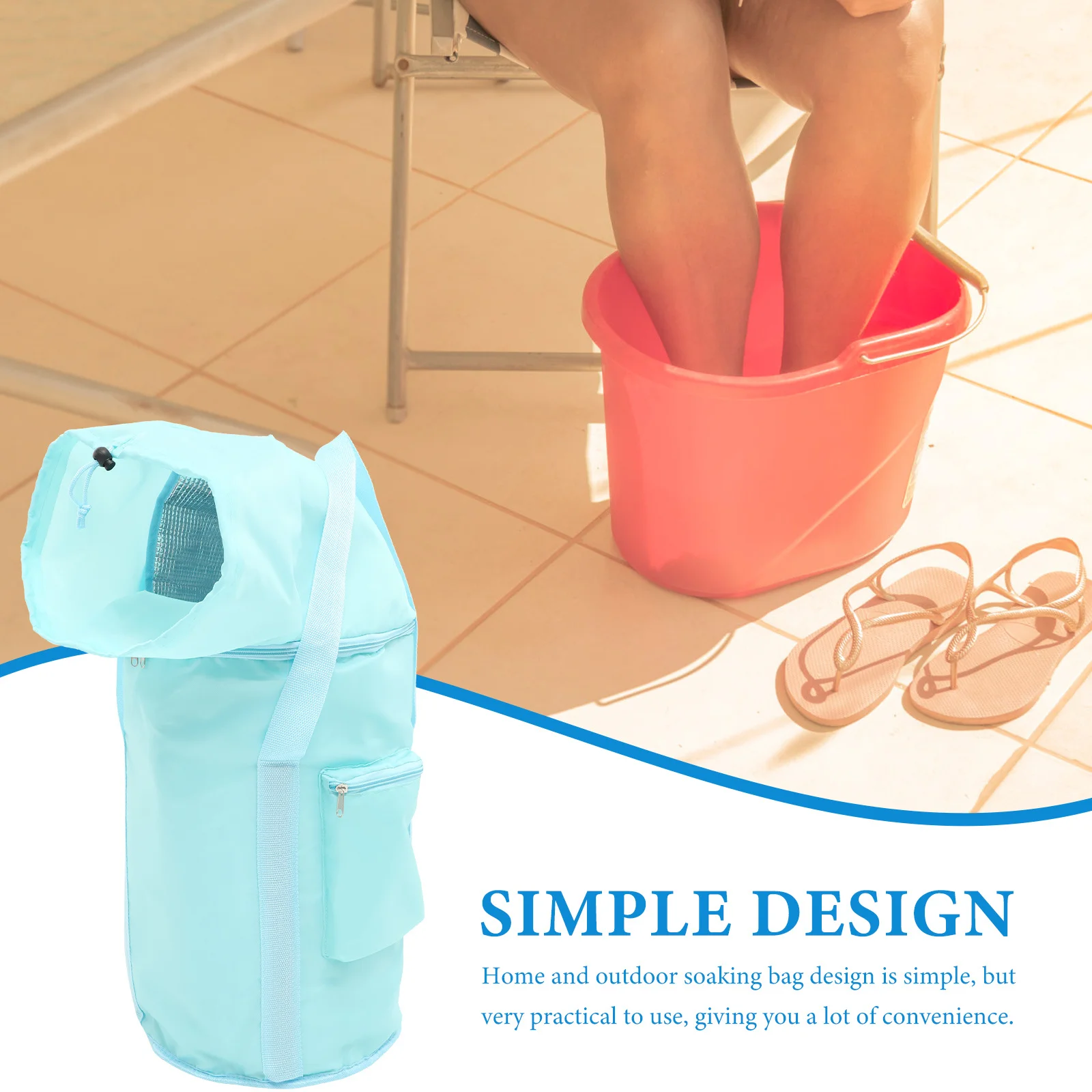 

Portable Foot Soaking Tub Foldable Waterproof Bubble Bath Bucket For Home Travel Outdoor Sturdy Leak-Proof Soaking Bag Health