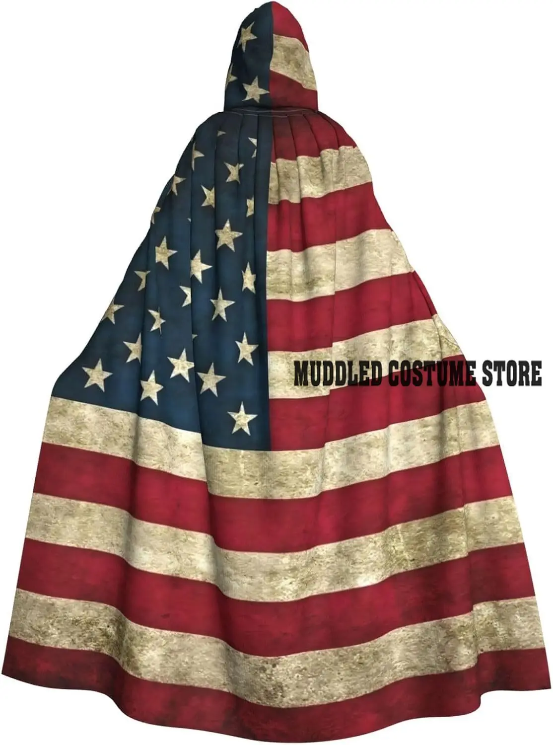 

Халаты унисекс, накидки для взрослых, плащ с капюшоном и принтом американского флага для косплея, карнавальные костюмы на Хэллоуин