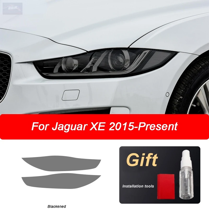 

Car Headlight Protective Film Vinyl Transparent Black TPU Sticker For Jaguar XE X760 2016 2017 2018 2019 2020 Accessories 2 Pcs