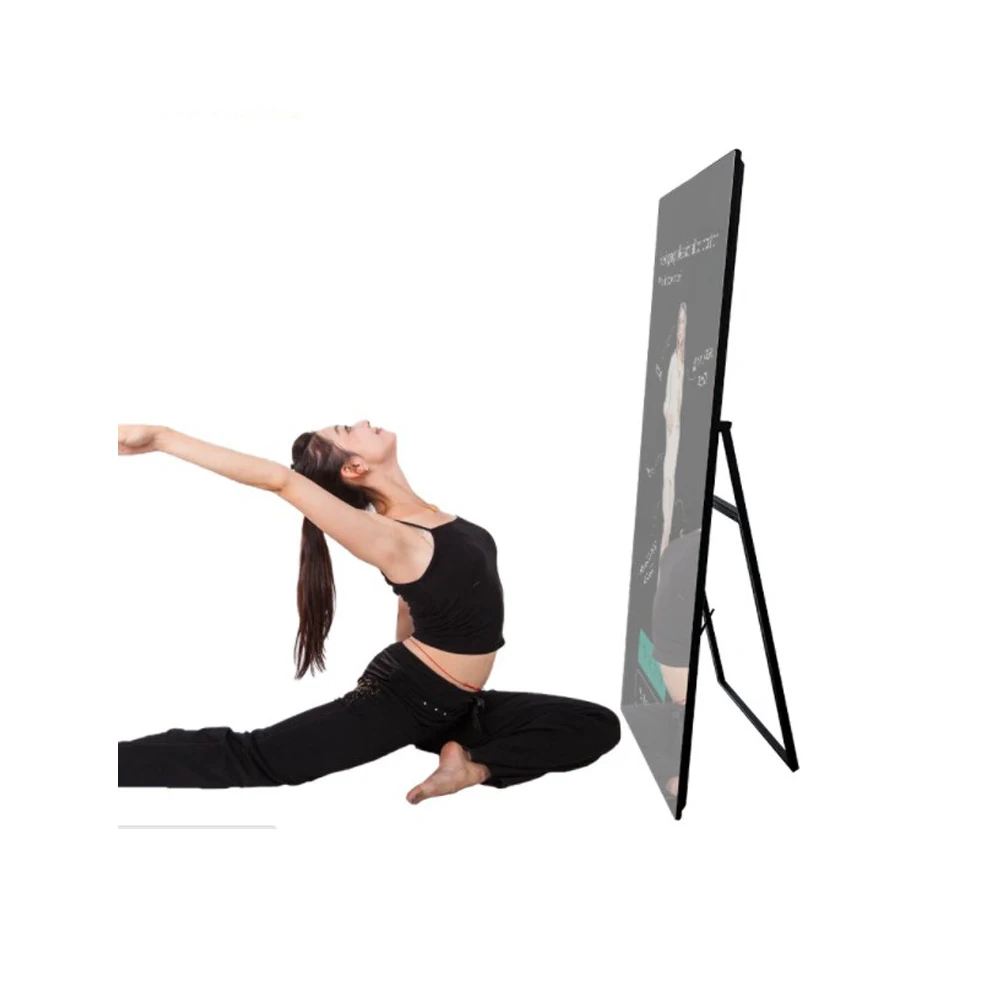 Miroir de fitness coule avec affichage numérique, écran tactile intelligent, lecteur publicitaire LCD, miroir magique pour les réservations