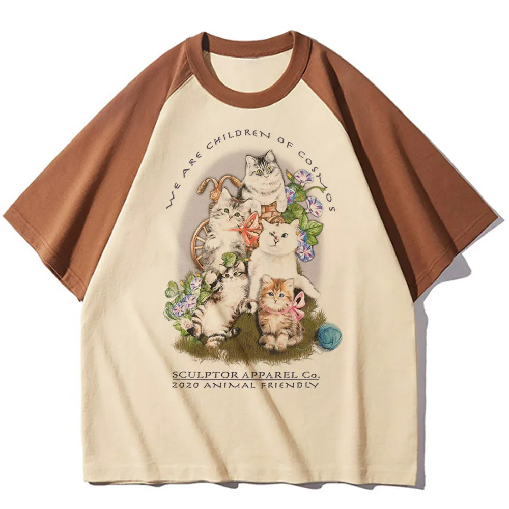 Kitten Cat Neko t-shirts women graphic tee quick dry breathable top female graphic clothing