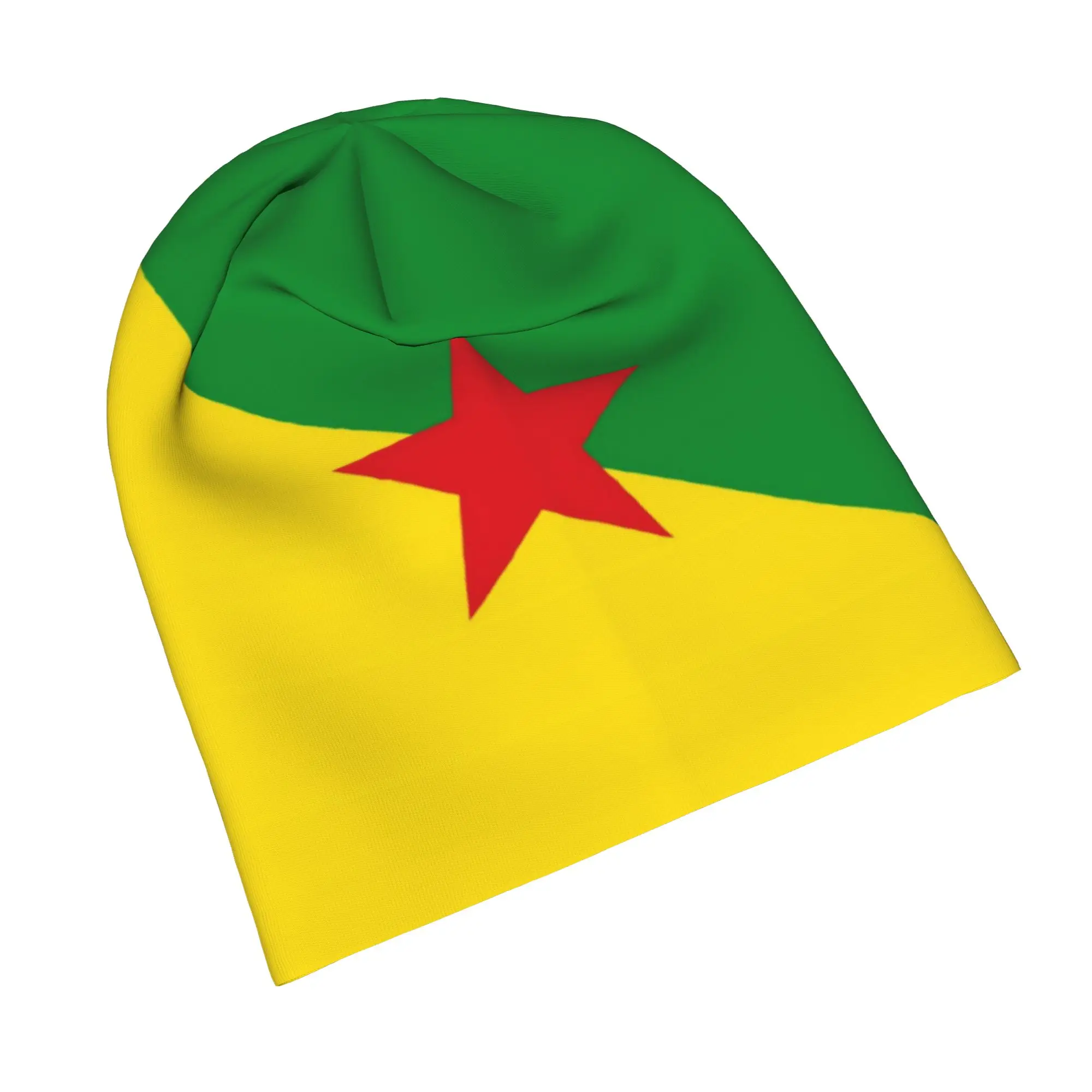 French Guiana Flag Skullies Beanies Hat  Hip Hop Unisex Stre