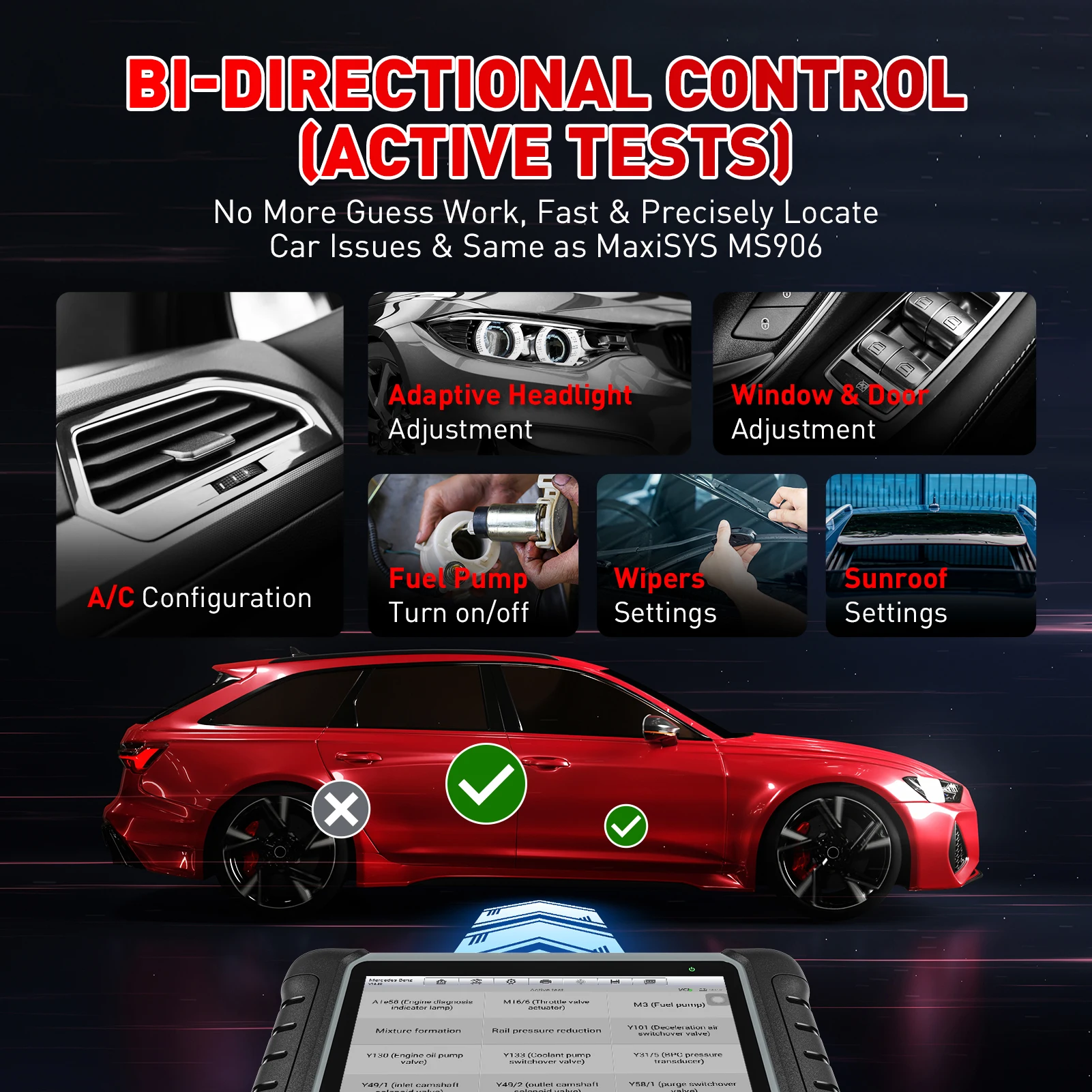 Autel-herramientas de diagnóstico MaxiPRO MP808, escáner automotriz profesional con Control bidireccional, nivel OE, OBD2, diagnosis coche autel