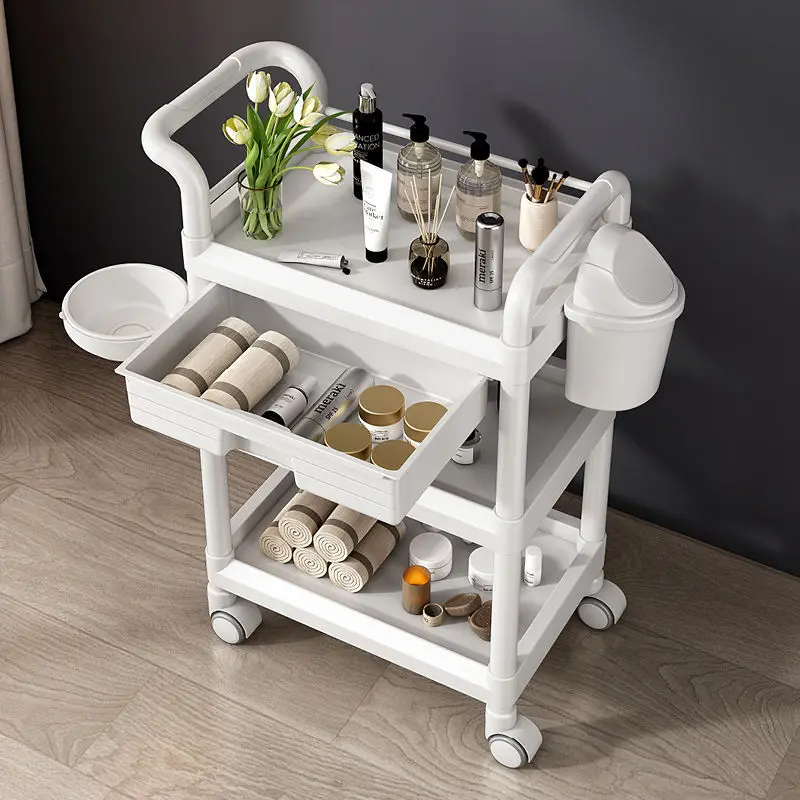 

Beauty salon special multi-functional rack with wheels trolley household instrument tool cart movable medical trolley