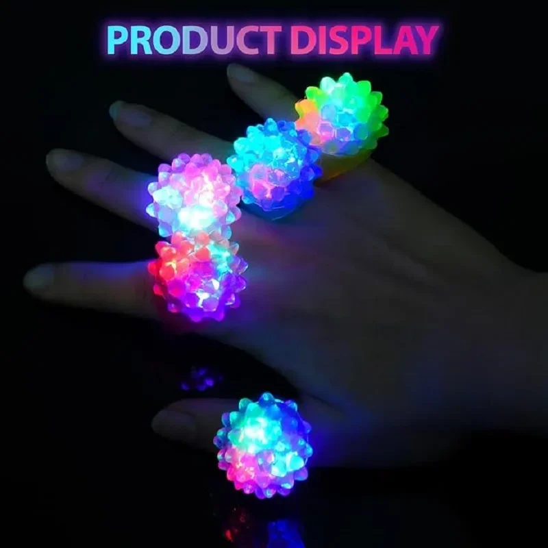 Luminous Strawberry LED Ring Light Fluorescent Finger Light Bar Flash Soft Plastic Toy Christmas Small Gift for Fun And Glow
