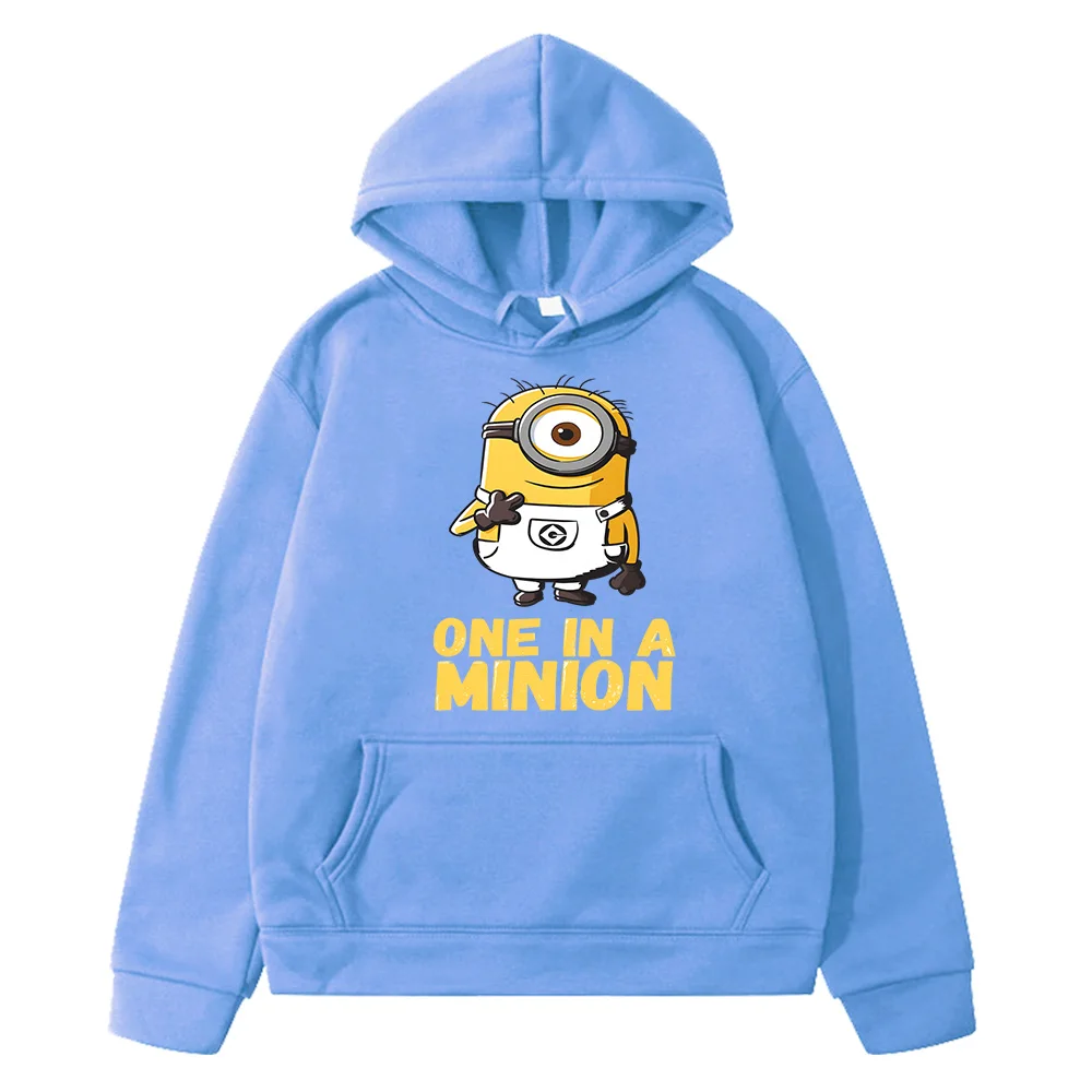 Cartoon One in A Minions Kids Hoodies Printing Hoodies Kawaii Girls/Boys Winter Hooded Pullovers Sudaderas Tops Cute Sweatshirts