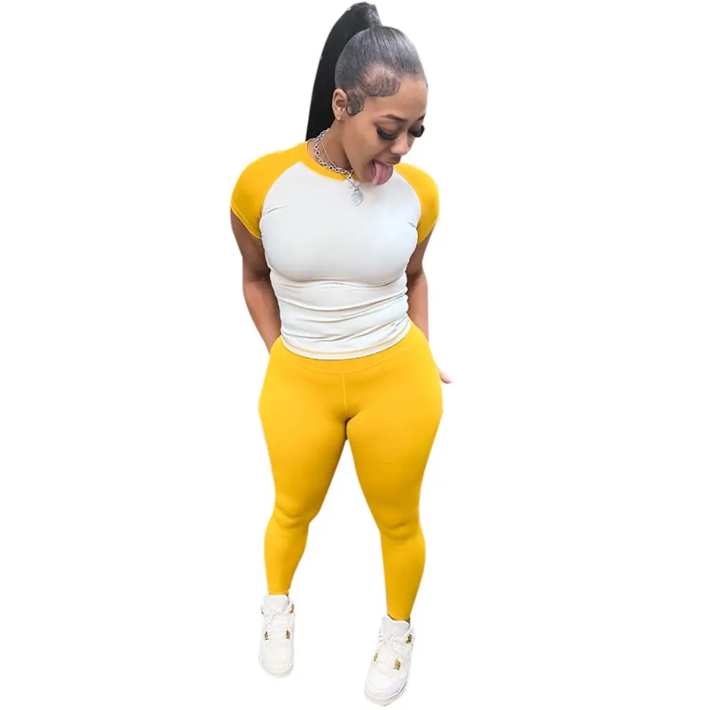 

Женский облегающий комплект одежды для йоги с высокой талией, верхняя одежда для фитнеса, повседневный костюм с длинными рукавами, европейско-американский контрастный цвет