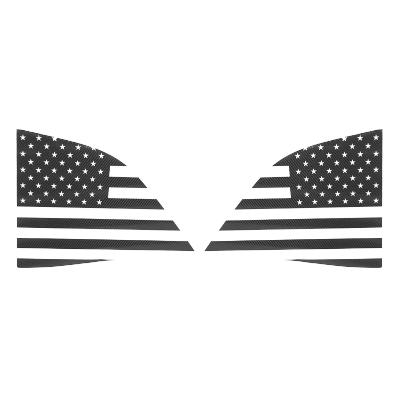 Carbon Fiber Car Side Blinds Rear Window Flag Decorative Stickers for Dodge Challenger 2008-2020