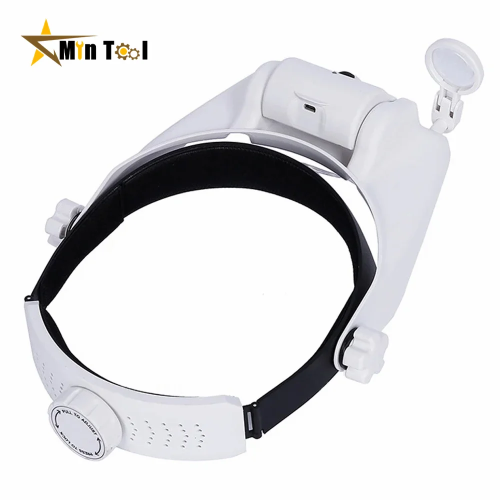 USB Rechargeable Glasses Loupe Watchmaker Glasses Magnifier LED Headband Magnifying Glass 1.5x 2x 2.5x 3x 3.5x 8 Repair Tool