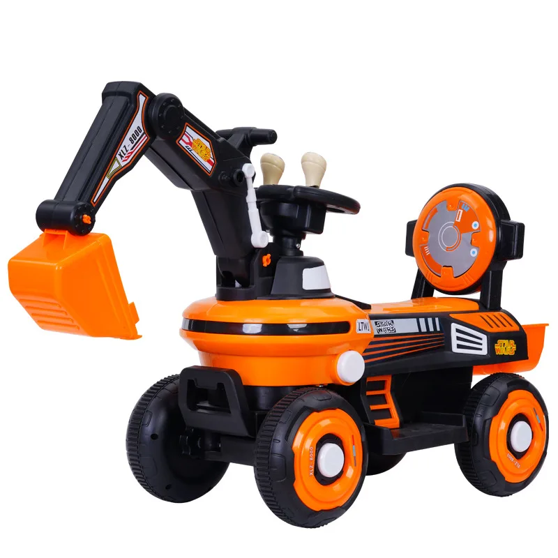 New Children\'s Electric Excavator Large Seatable Children\'s Toys Children\'s Electric Vehicle with Light