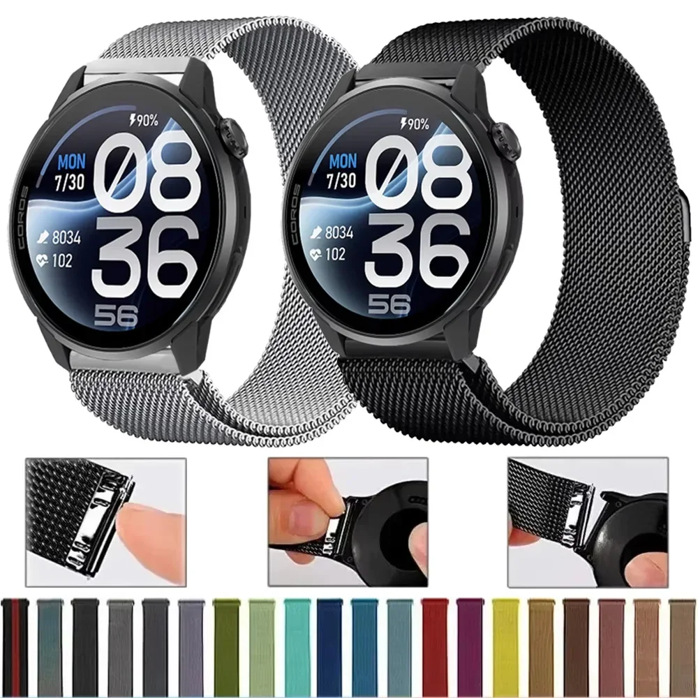 22mm 20mm Magnetic Milanese Strap For COROS PACE 4 Pro/4/3/Pro APEX 4 42mm Metal Band Accessories Suunto Vertical 2 1/Ocean/Run