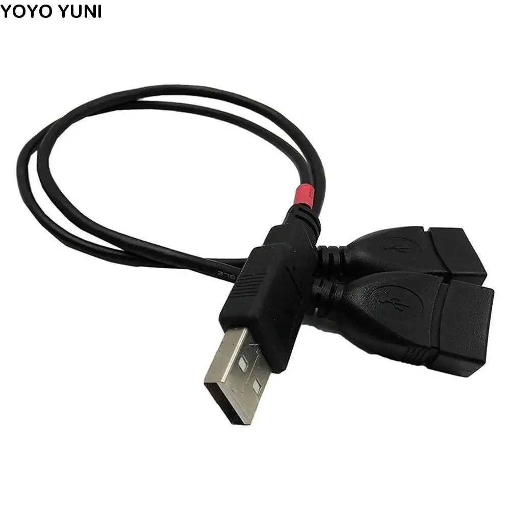 

Durable Black USB2.0 Power Adapter A-Male To 2 A-Female Dual Female Y Cable USB Extension Y Splitter Data Cables