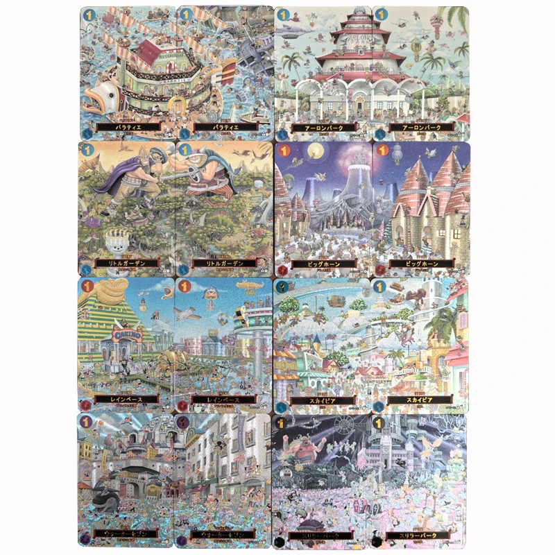 

16pcs/set One Piece Landmark Series OPCG DIY self-made Rough Flash Card Anime Game Collection Card Gift Toy 63*88mm
