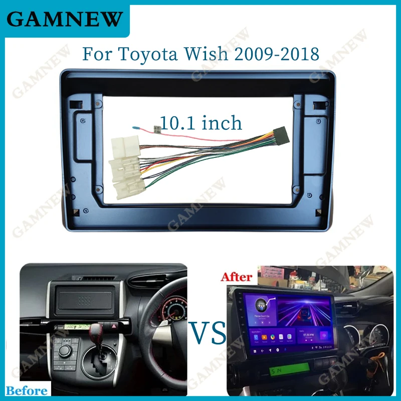 

10-дюймовая Автомобильная Рамка-адаптер Android радио аудио панель для Toyota Wish 2009-2018