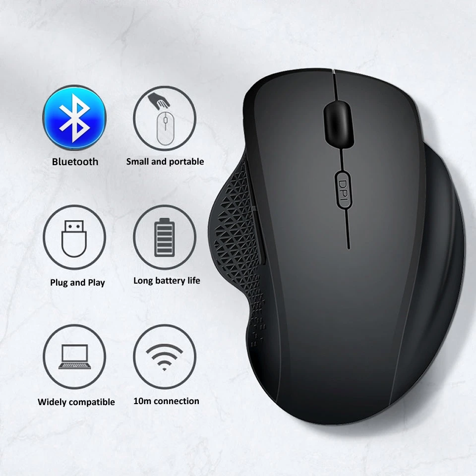 Wireless Mouse Rechargeable Bluetooth Mouse Wireless Computer Mouse Gamer 6 Buttons Ergonomic Mause Gaming Dual Mode Mice For PC