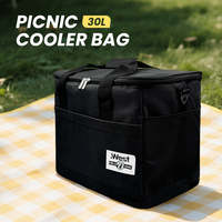 30L Large Capacity Leakproof Thermal Bag Outdoor Camping Insulated Beer Cooler Bag with Bottle Opener for Picnics & BBQs