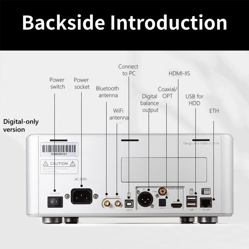 Pemutar Musik HiFi VOVOFOX AP20 FPGA Decoding Pemutar Audio Digital Pemutar Jaringan Audio Hi-Fi HDD/NAS Penguat Suara Koaksial