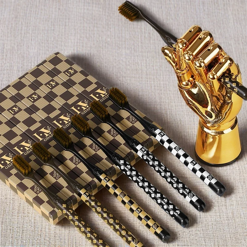 

6 шт./компл. модный роскошный высококачественный набор зубных щеток для ухода за полостью рта с мягкой щетиной для домашнего использования, подходит для семьи