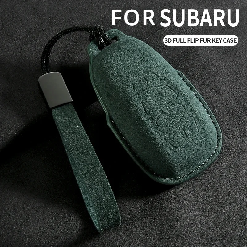 Autoschlüssel-Hülle Schlüsselanhänger für Subaru BRZ XV SV Forester Legacy Outback Crosstrek Impreza WRX Ascent Wildleder-Schlüsselhülle Zubehör