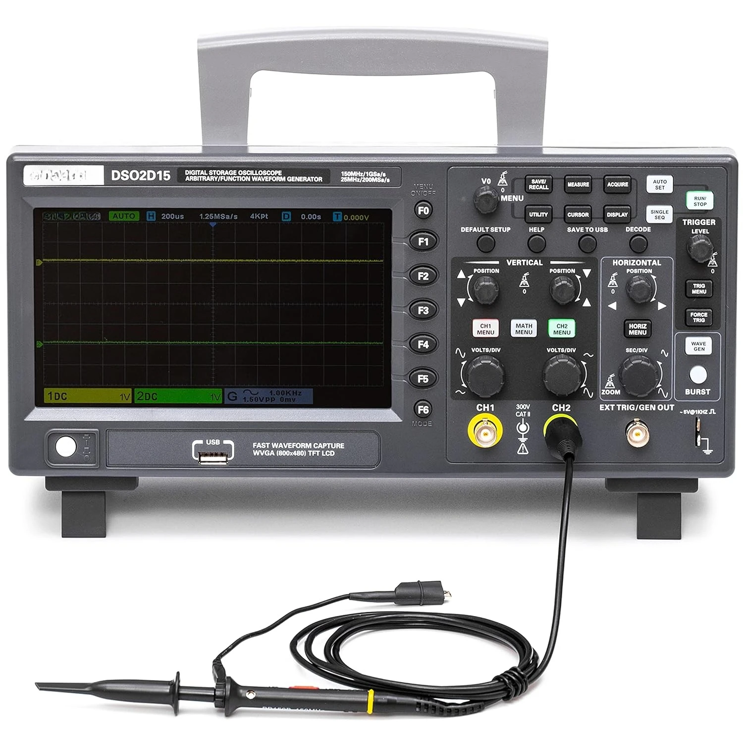 DSO2D15 Digital Storage Lab Oscilloscopes150MHz Bandwidth 2CH Dual Channel 1GSa/s 8M Memory Depth·Factory Direct Sales