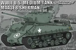 OSTRICH - Model P72007 1/72 WWII US MEDIUM TANK M4A3E8 SHERMAN MODEL KIT