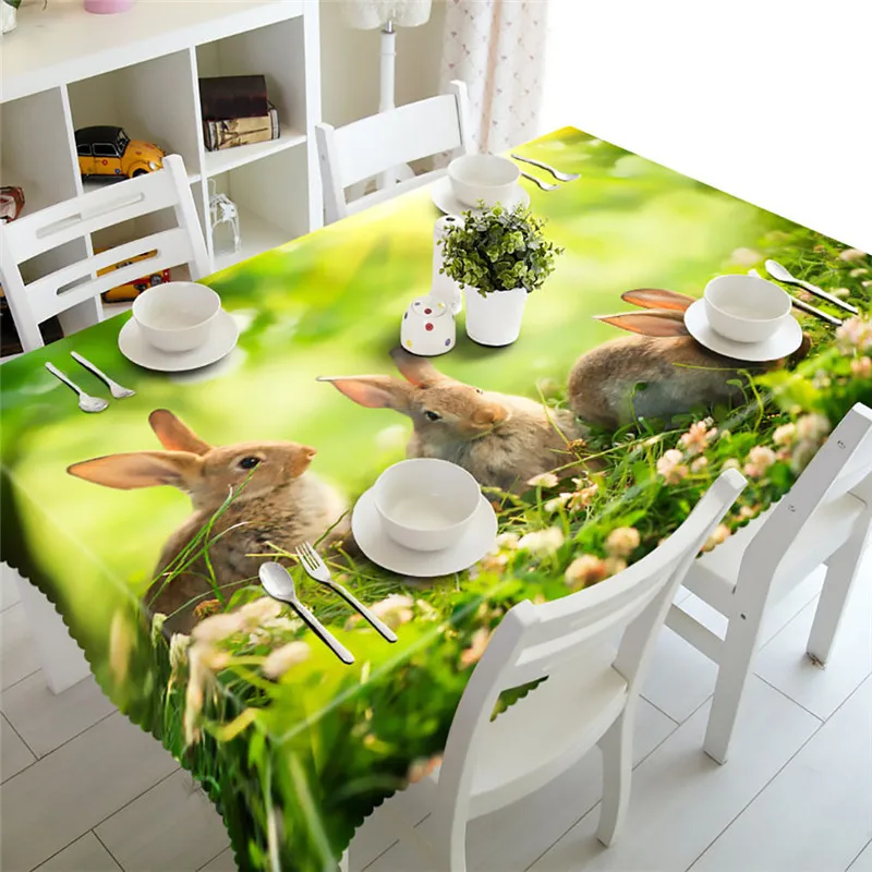 Sweet Table Decoration Waterproof Polyester Rectangular Tablecloths Tabke Cloth Cover for Party Events Outdoor Tablecloth Garden