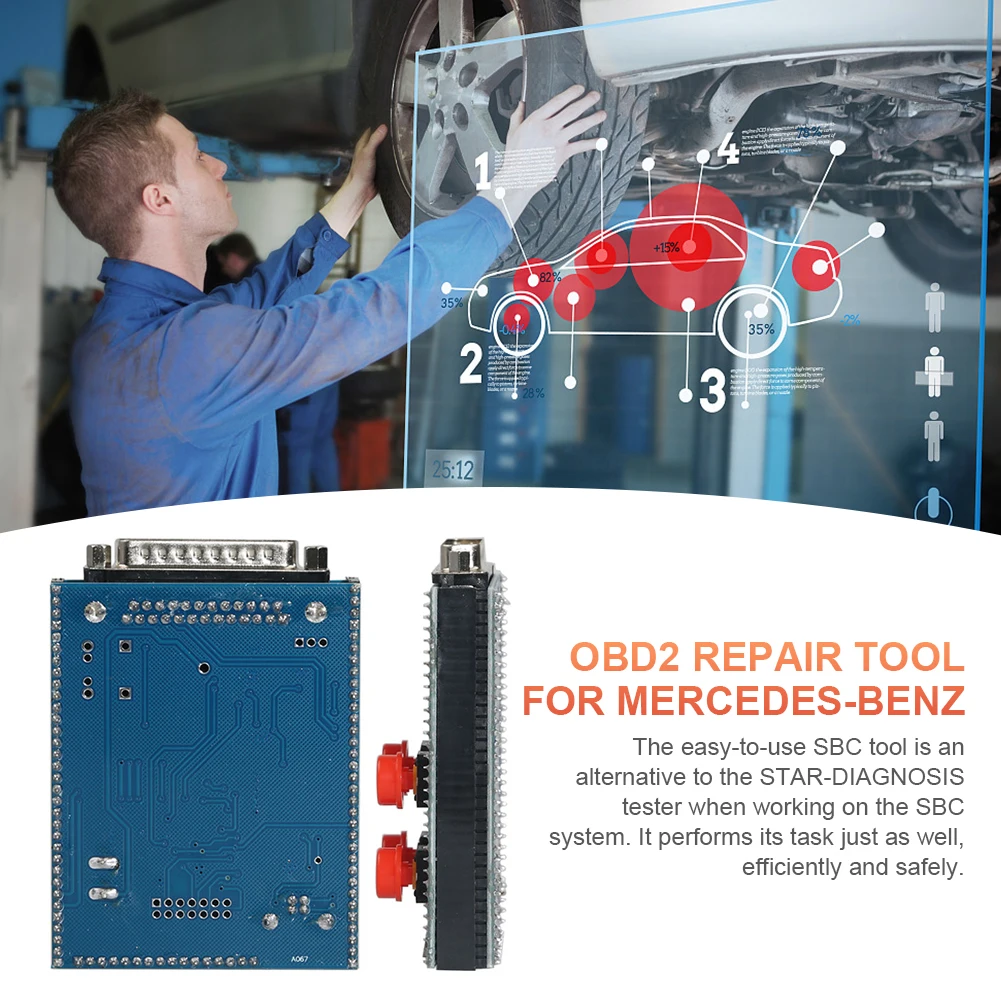 W211/R230 ABS/SBC Reset Tool Code C249F OBD2 Repair Tool LED Light Car Inspection Tools for Mercedes Benz SBC W211/R230