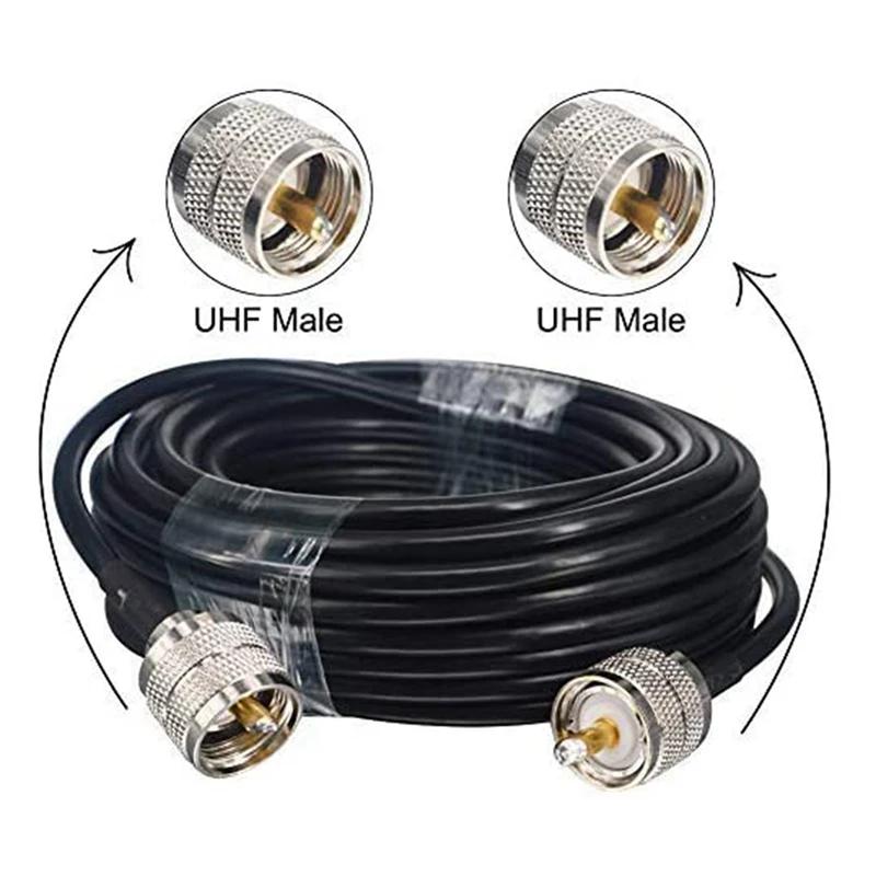 Promotion! 15M UHF Coaxial Cable RG58 Coax Cable PL259 Cable 50 Ohms CB Radio Antenna Cable UHF Male To UHF Male Low Loss UHF