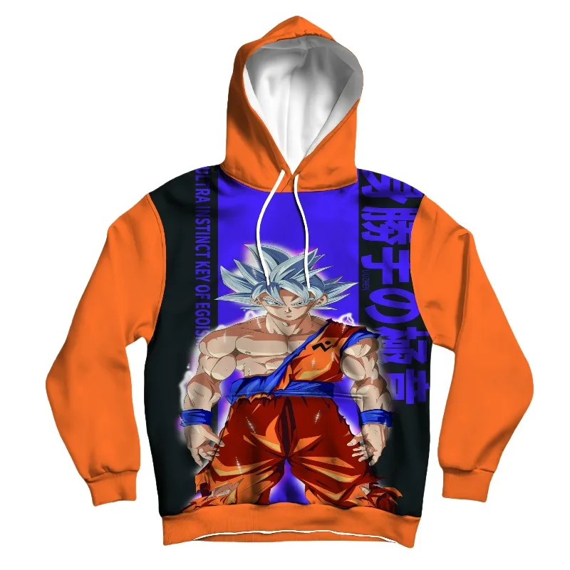 Hoodie Dragon Ball Baru, Cetak Goku Ultra Instinct, Teks & Warna Jepang Unik - Desain Blok, Harus Dimiliki untuk Penggemar Anime