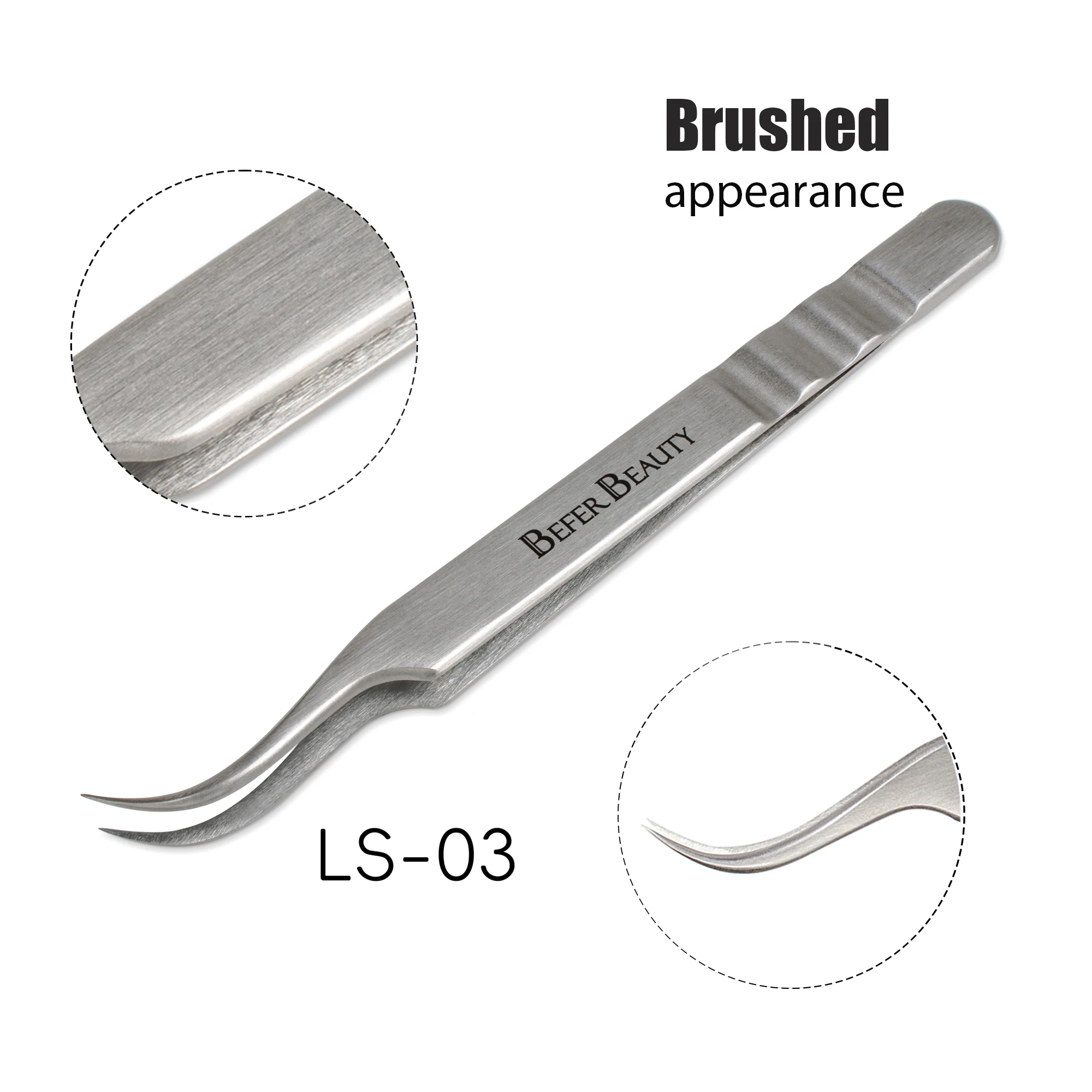 Antistatische Pinzette, Wimpernverlängerung, professionelle hochpräzise Volumenpinzette, Pinzette aus Edelstahl, rutschfestes Make-up-Werkzeug – Detail 23