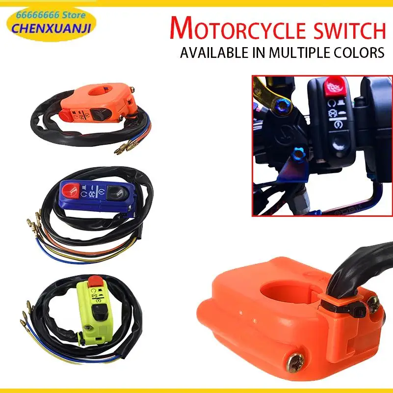 

Motorcycle Handlebar Switch Vintage Flame-Out Switch Starter LED Headlight Double Flash Switch Universal Tuning Accessories
