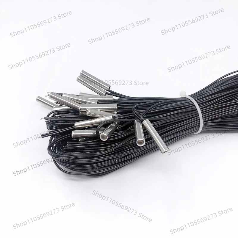 10pcs 3950 NTC 10K Thermistor Temperature Sensor 5x25mm B3950 2M Cable 1% Accuracy