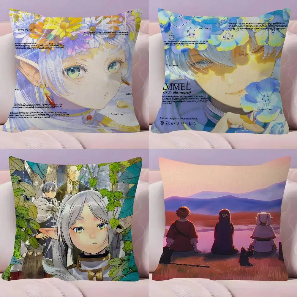 F-Frieren Beyond Journeys End Kissenbezug, Auto-Kissenbezug für Sofa, Auto, Weihnachtsgeschenk, 40 x 40 cm, 45 x 45 cm