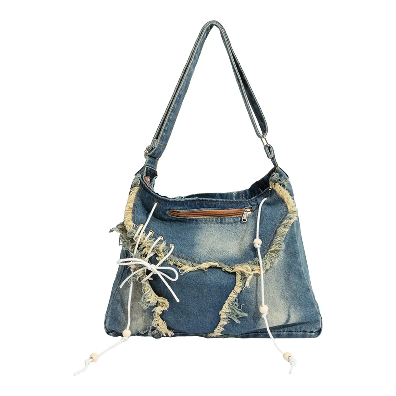 Women Shoulder Bag Denim Crossbody Bag Elegant Adjustable Shoulder Strap Shoulder Purse for Work Travel Party Spring Colleague