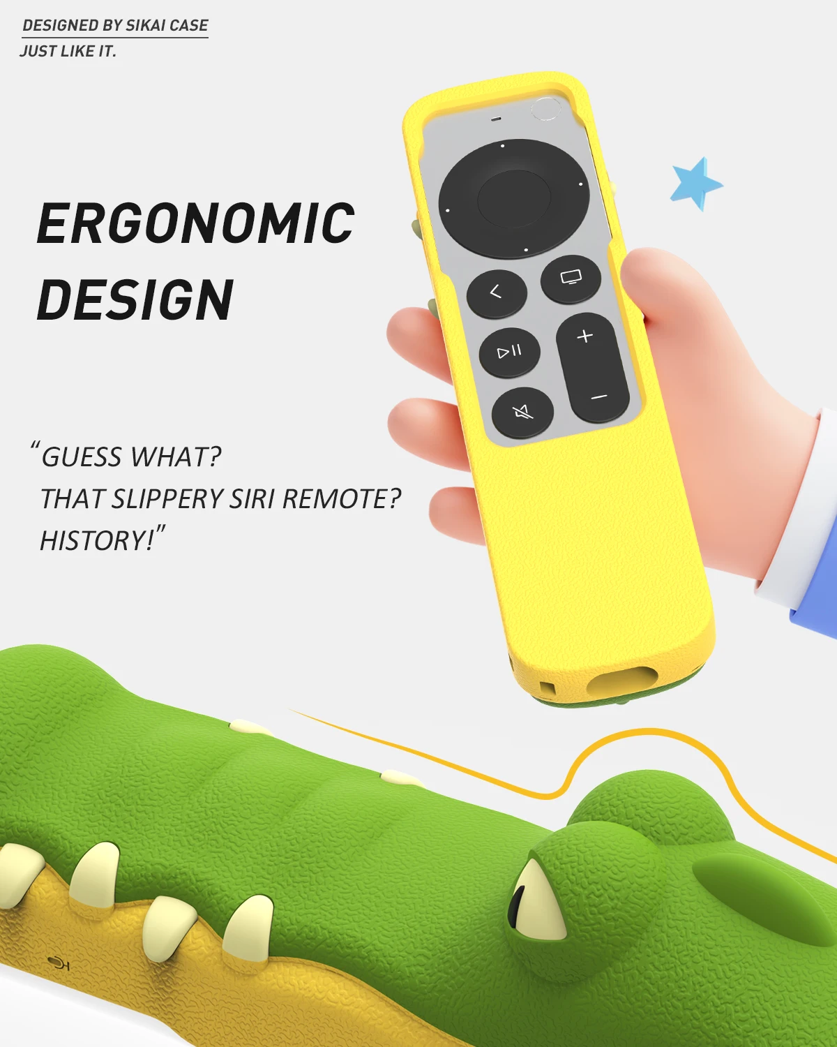 SIKAI Silicone Remote Case for Apple TV Siri Remote 2nd/3rd Gen2021/2022 with AirTag Holder Anti-Slip Shockproof Protective Case