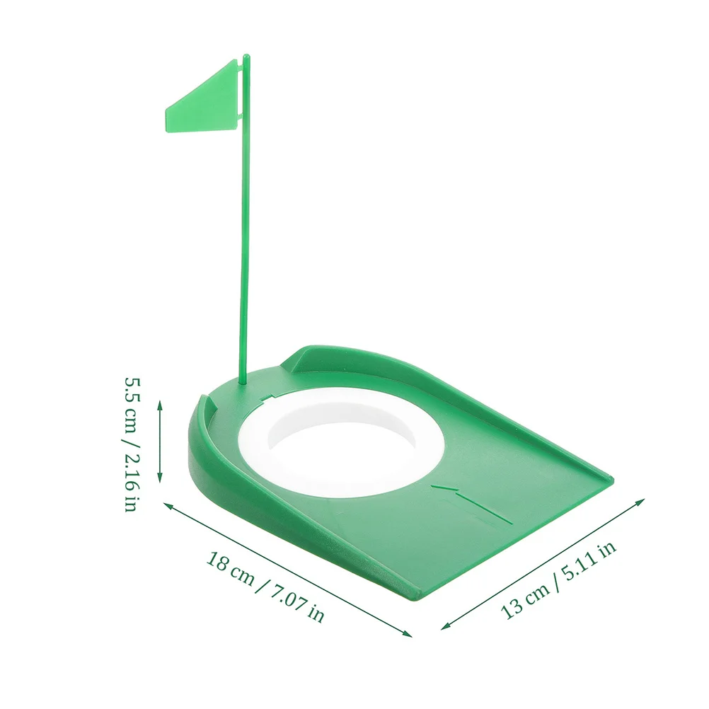 3 قطع من كوب وضع الممارسة لتدريب الجولف في الأماكن المغلقة، كوب بفتحة خضراء محمول وخفيف الوزن بتصميم مدمج ABS