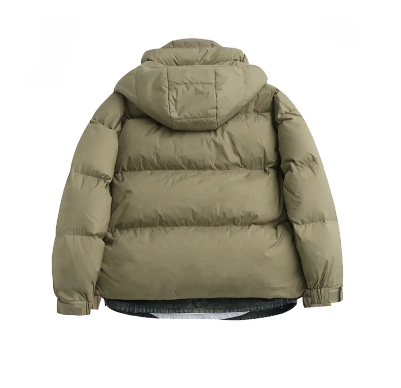 New Fashion 2025 White Duck Down Coats Winter Men Fake Two Piece Pockets Jackets Male Loose Hooded Casual Down Overcoats