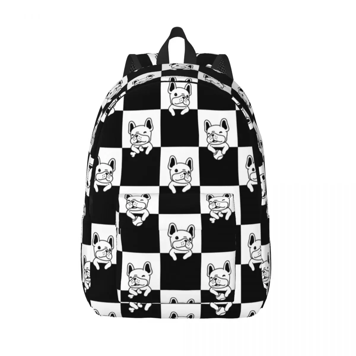 

French Bulldog for Teens Student School Bookbag Animal Canvas Daypack Elementary High College Durable