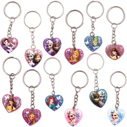 1PCS Resin Shiny Keychain Disney Princess Elsa Snow White Key Rings Key Holders Fit Girls Adult Car Keys Gift Trinkets